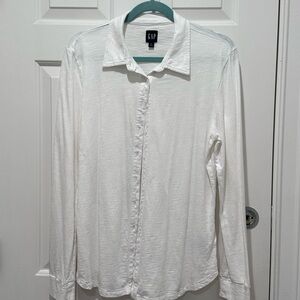 GAP White Cotton Knit Shirt
